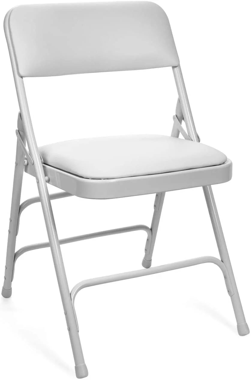5pc. XL Series Folding Card Table and Triple Braced Vinyl Padded Chair Set, Commercial Quality, Grey
