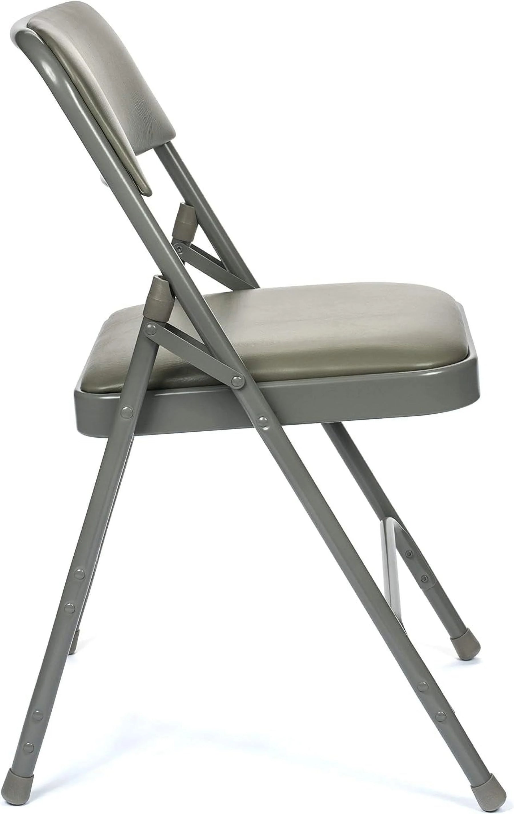 5pc. XL Series Folding Card Table and Triple Braced Vinyl Padded Chair Set, Commercial Quality, Grey