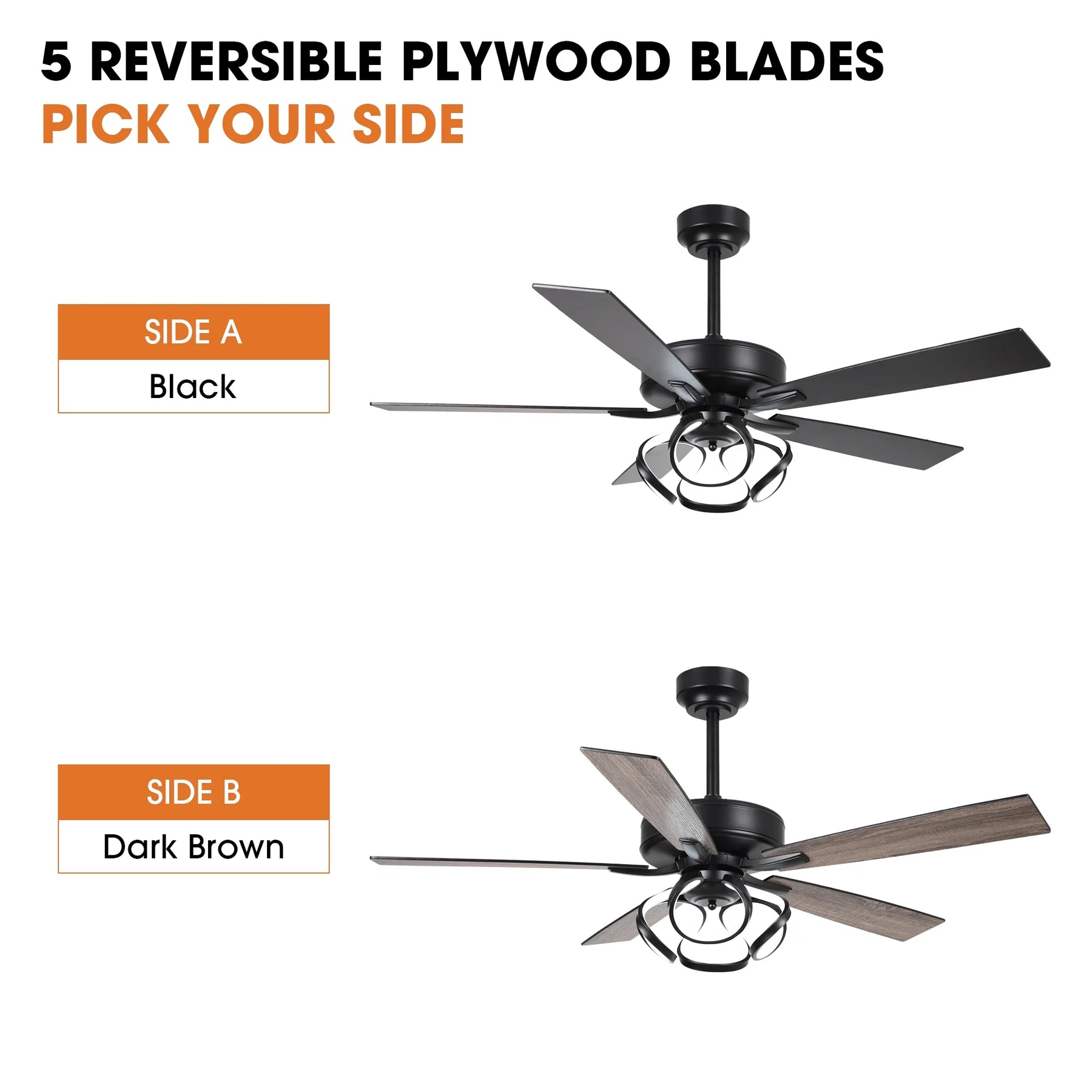 Parrot Uncle 52 - Inch Contemporary Chrome Ceiling Fan with Integrated LED Lights and Remote Control