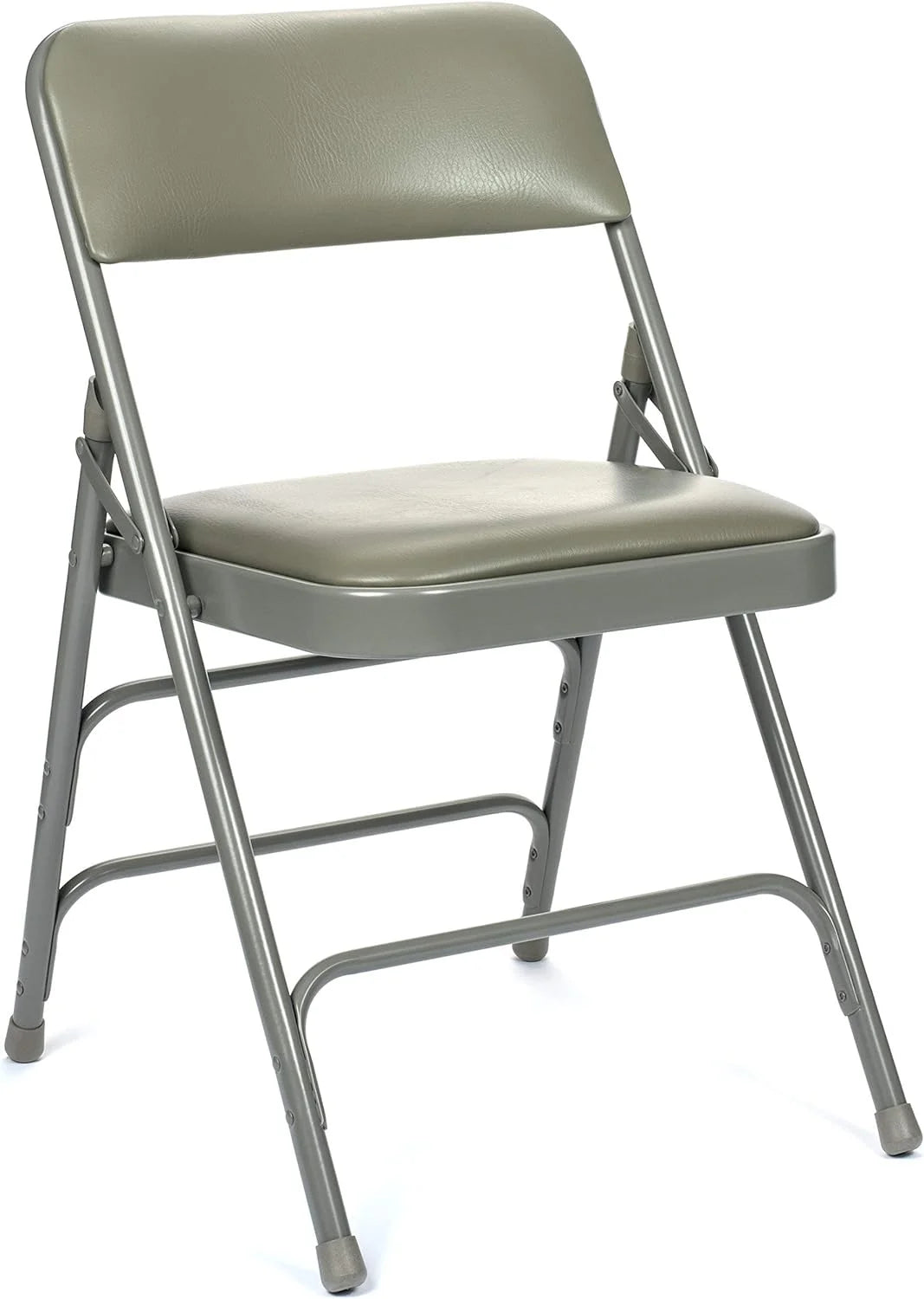 5pc. XL Series Folding Card Table and Triple Braced Vinyl Padded Chair Set, Commercial Quality, Grey