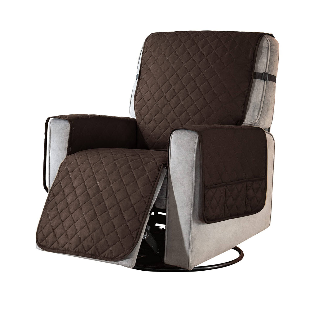 Subrtex Recliner Chair Cover for Large Reclining Chair Slipcover Seat Width to 28 inch Reversible Washable Protector with Elastic Adjustable Straps