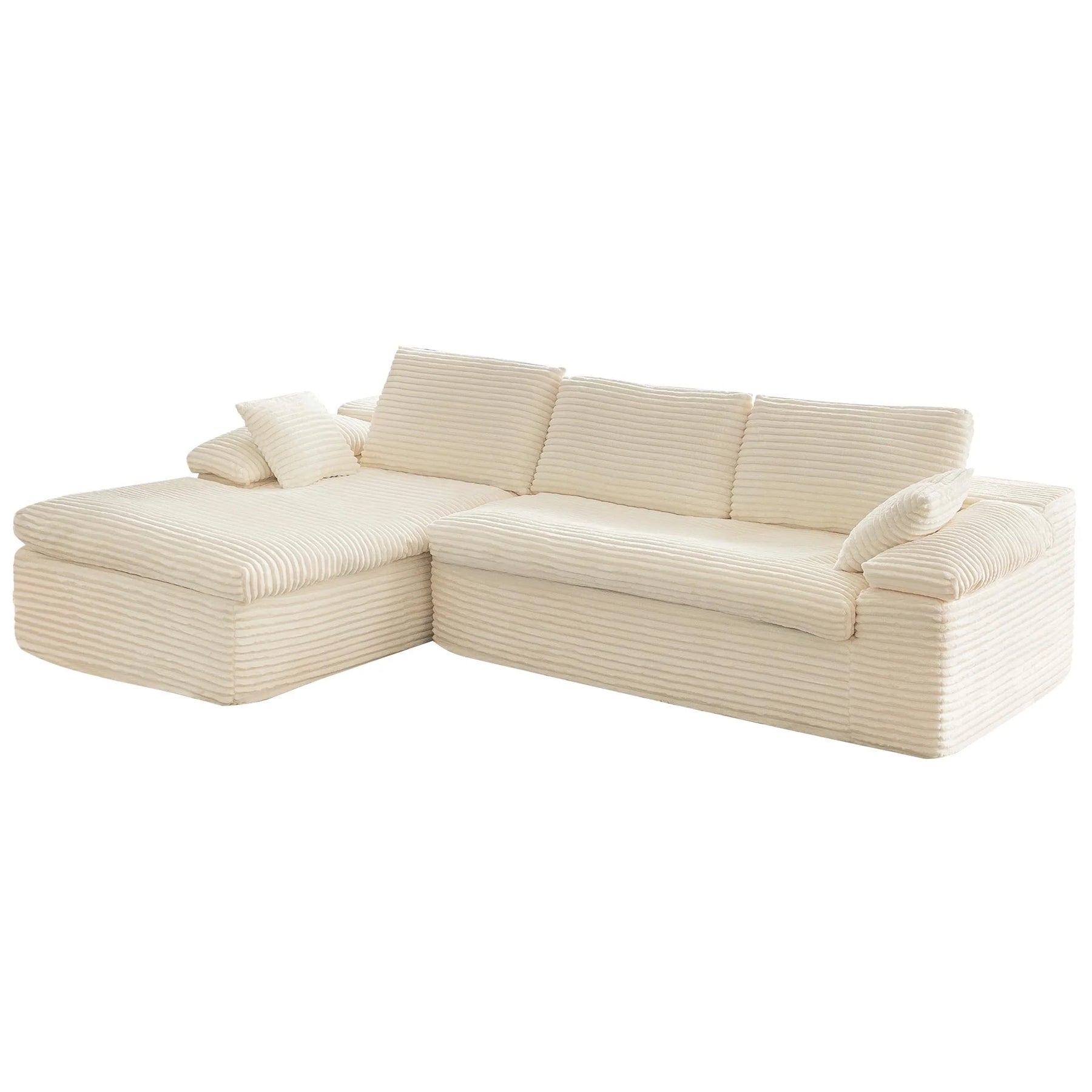 AECOJOY 110" L Shaped Modular Sectional Sofa for Living Room, Cloud Boneless Couch