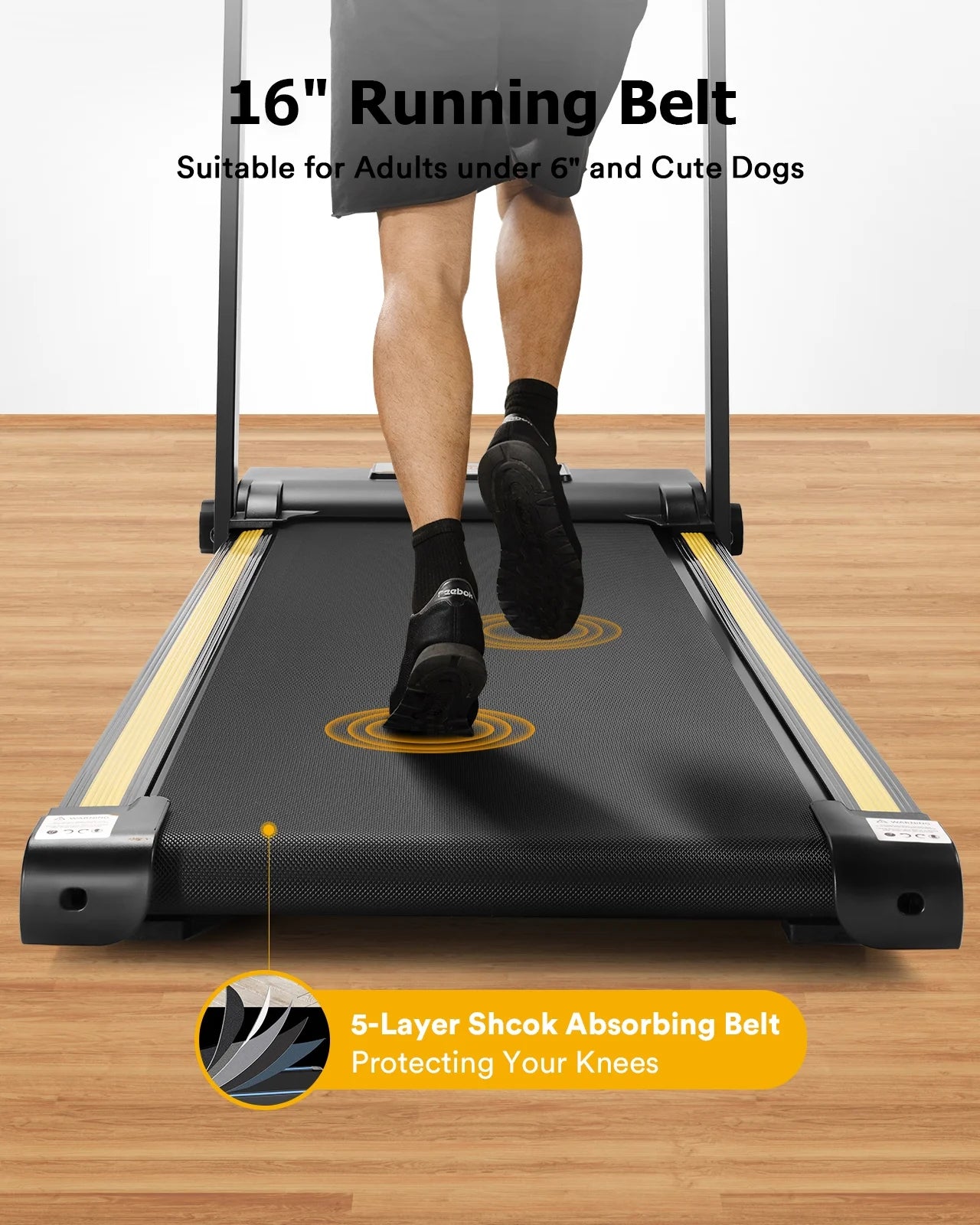 UREVO Folding Treadmill, 2.25HP Portable Mini Treadmills for Home Office, Compact Threadmill with 12 HIIT Modes, LCD Display, 265 lb Capacity